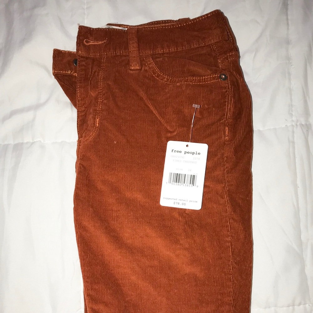 Free People Corduroy Jeans in Rust - 26”